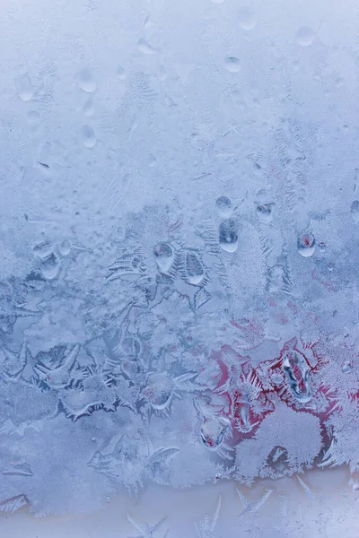 Winter Natural Background Frozen Glass Beautiful Unique Texture — Stock Photo, Image