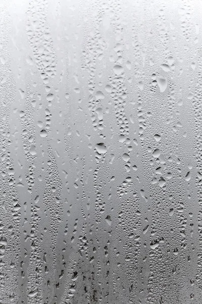 Вертикальний Природний Фон Конденсат Склі Краплями Течуть Вниз Вологість Туманність — стокове фото