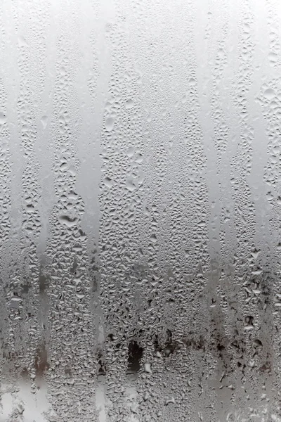 Condensation Sur Verre Avec Gouttes Coulant Vers Bas Fond Naturel — Photo