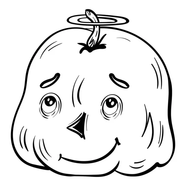 Bonito Rindo Santa Abóbora Halloween Ação Graças Vector Doodle Ilustração — Vetor de Stock