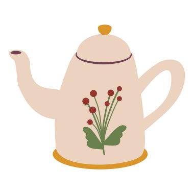 Ceramic teapot or watering can in cartoon style
