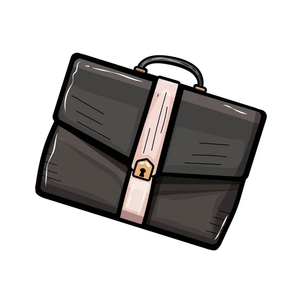 Brown Briefcase Isolated Vector Illustration Cartoon Style — Stockvektor