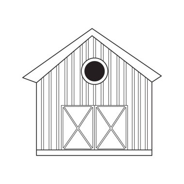 Illustration for coloring with a barn. Farm building