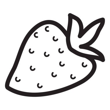 Beyaz arkaplanda el çizimi çilek izole