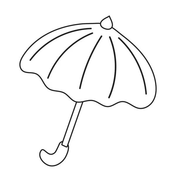 漫画スタイル 子供や大人のための着色ページや本で傘のアイコン要素のイラストを開きます — ストックベクタ