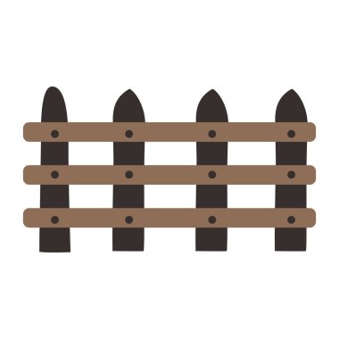 Paralel kalası olan ahşap çitler izole edilmiş. Vektör illüstrasyonu