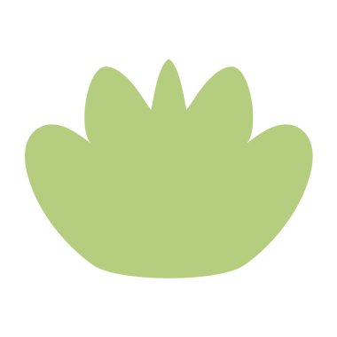 Saf çizgi film tarzında yeşil çalı. Vektör illüstrasyonu