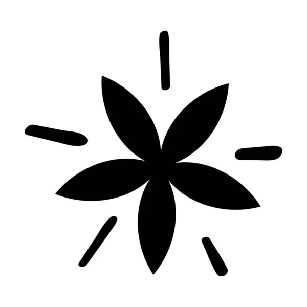 Stern Form Blume Doodle Vektor Illustration Handgezeichneter Stil — Stockvektor