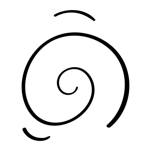 Giro Espiral Curl Ilustración Vectorial Dibujado Mano — Vector de stock