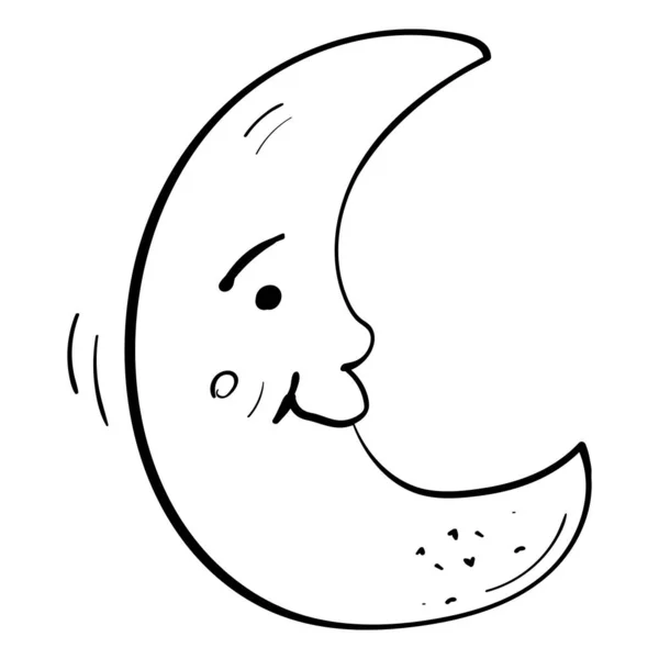 甜蜜的新月微笑 手绘风格插图 为孩子配色 免版税图库插图