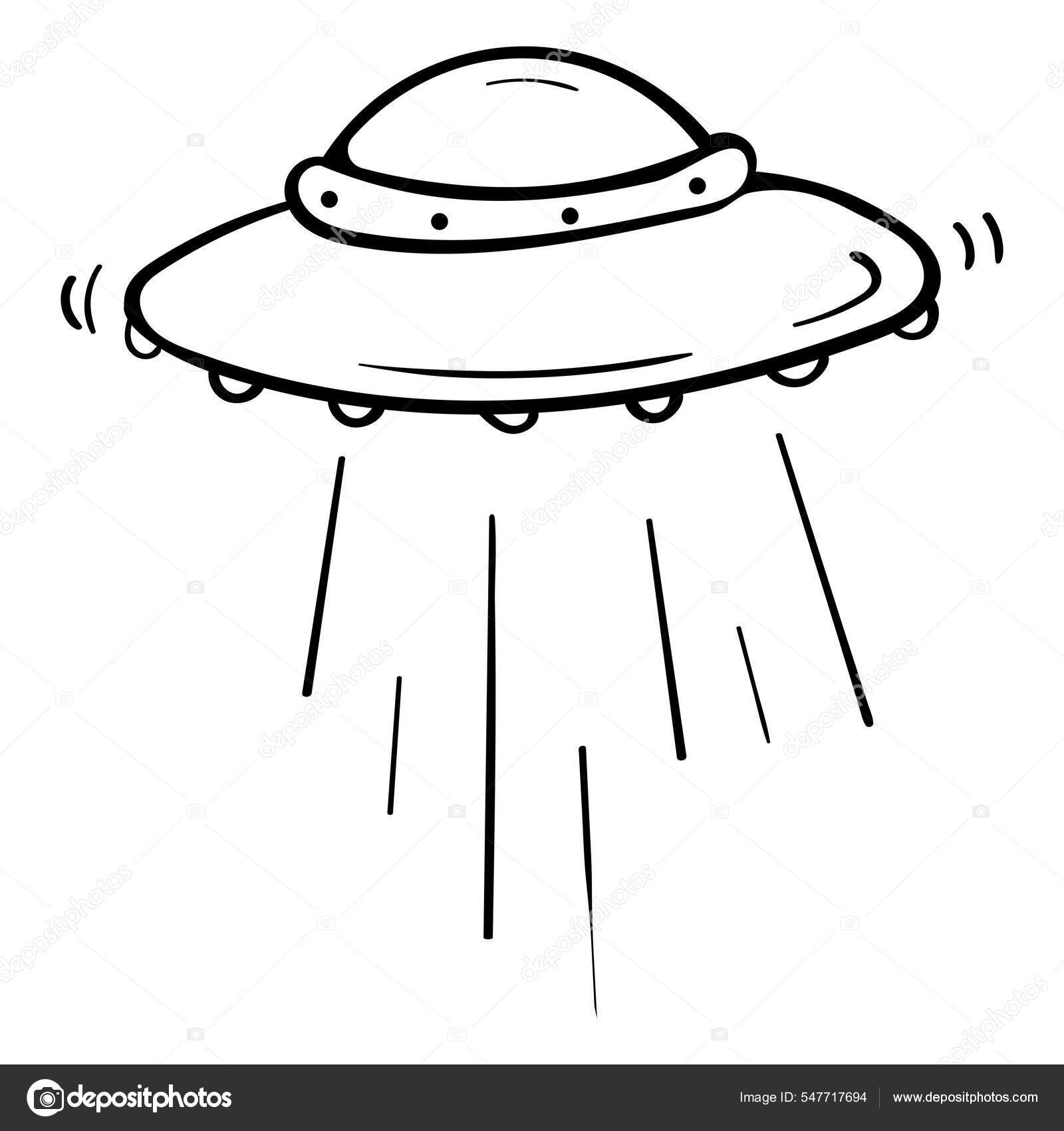 Nave Alienígena Doodle Desenhos Animados imagem vetorial de  lineartestpilot© 222269430