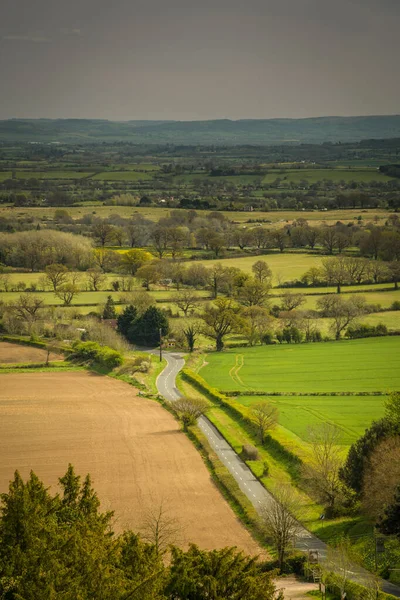 Väg Som Går Genom Landsbygden Malvern Hills Worcestershire — Stockfoto