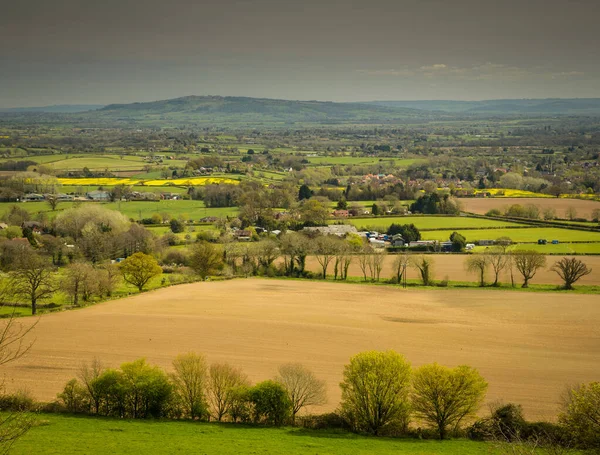 Vista Malvern Hills Worcestershire Dia Ensolarado — Fotografia de Stock