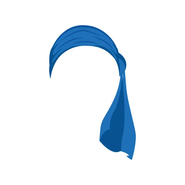 Azul mujer pelo bandana vector ilustración — Vector de stock