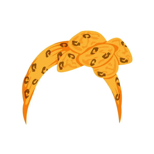 Yellow leopard womens hair bandana vector illustration — Wektor stockowy