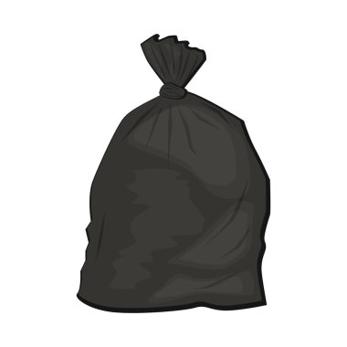 Siyah plastik çöp torbası vektör illüstrasyonuName