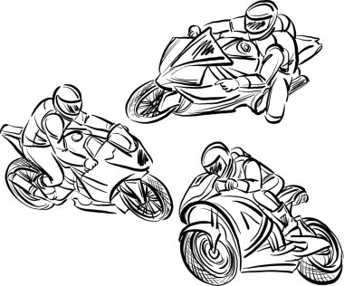 moto bike racing concept brush stroke contrast black vector illustration