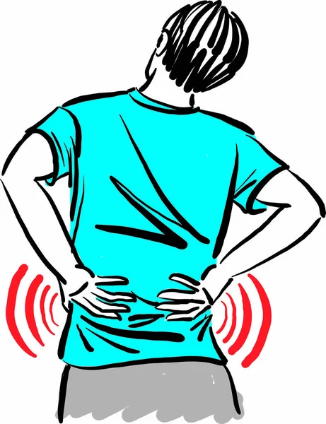 Man Back Pain Health Care Condition Concept Vector Illustration - Stok Vektor