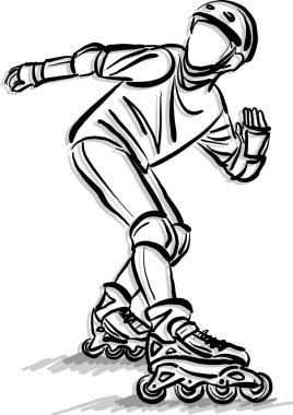 paten kayan genç sporcu eğlence vektörü illüstrasyonunda
