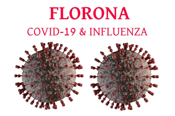 Florona Novo Conceito Variante Mutação Infecção Dupla Sars Com Título — Fotografia de Stock