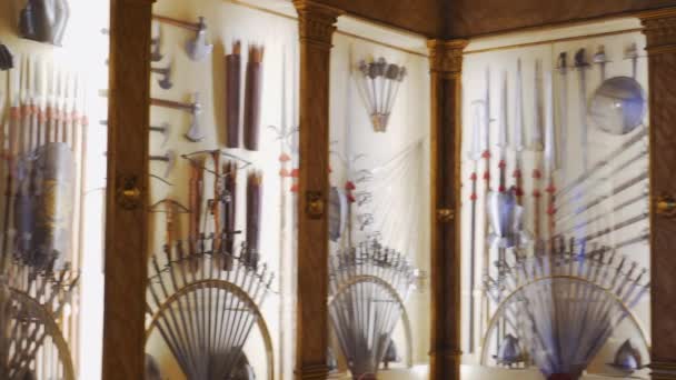 Venice Italy Doges Palazzo Ducale Залы Armoury Исторической Коллекцией Различного — стоковое видео