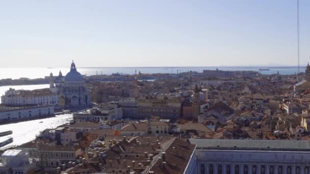 Венеція Італія Підняла Денний Вид Район Дорсодуро Базилікою Санта Марія — стокове відео