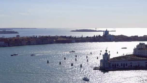 Venedig Italien Erhöhte Ansicht Des Dorsoduro Viertels Mit Punta Della — Stockvideo