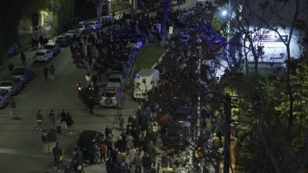 Gathered Crowd Holding Candles Night People Attend Good Friday Christian — 비디오