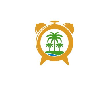 Saatteki palmiye ağacı çizimi