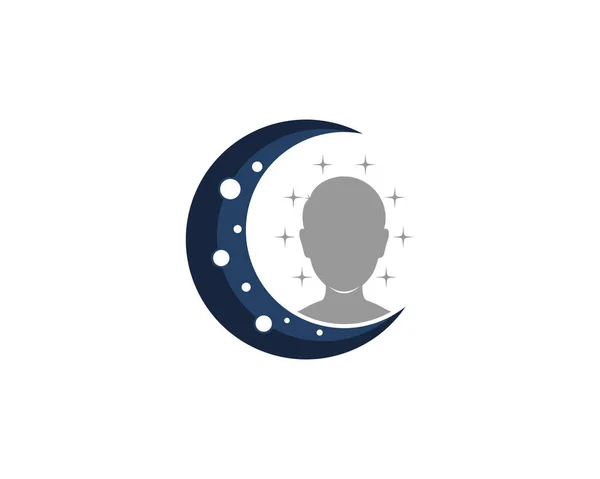 Garçon Étoiles Sur Croissant Lune — Image vectorielle