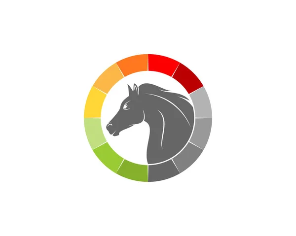 Hlava Koně Uvnitř Ukazatele Otáček — Stockový vektor