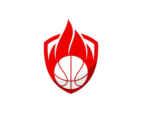 Bola de basquete com logotipo de chama de fogo