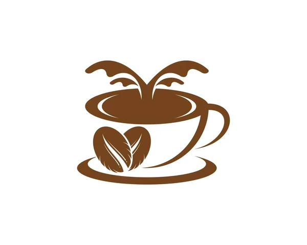 Abstrakte Tasse Kaffee Mit Zwei Kaffeebohnen — Stockvektor