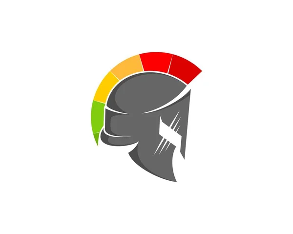 Speedometer Indicator Spartan Helmet — Stock Vector