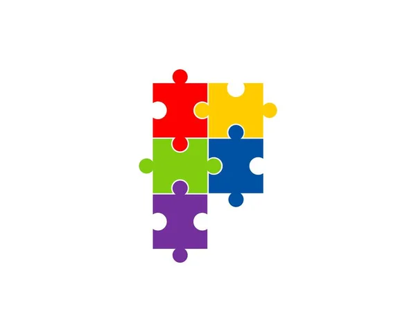 Lettre Avec Arrangement Puzzle — Image vectorielle