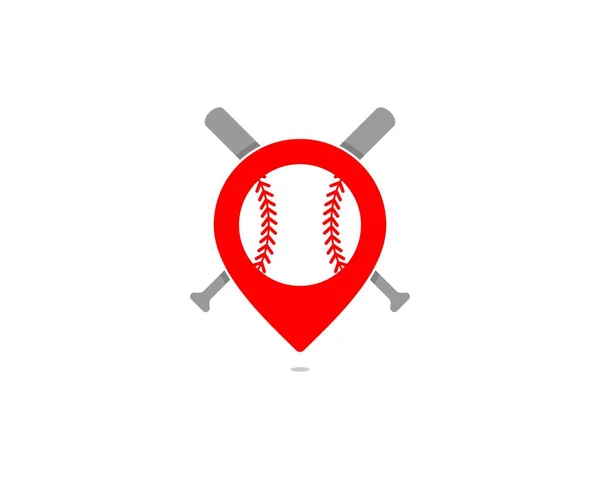 Бейсбол Символе Местоположения — стоковый вектор