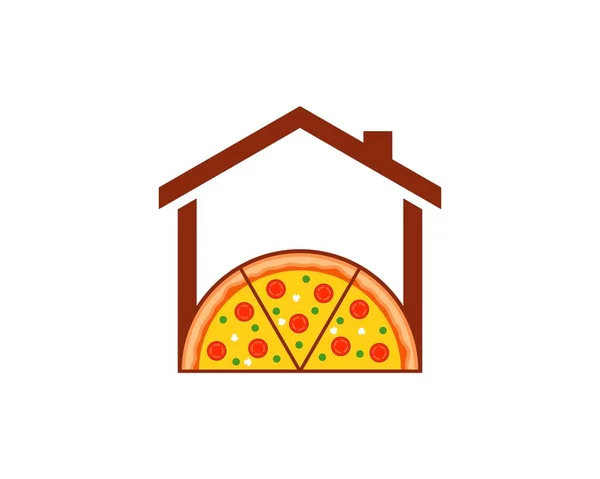 Simple House Delicious Pizza — Stock Vector