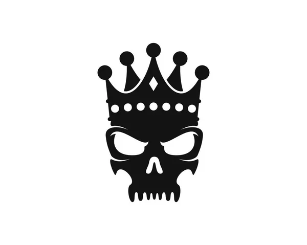 Black Head Skull Crown Top — Stock Vector