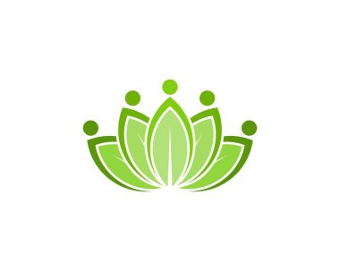 Yeşil yaprak ile insan bağlantısının birleşimi