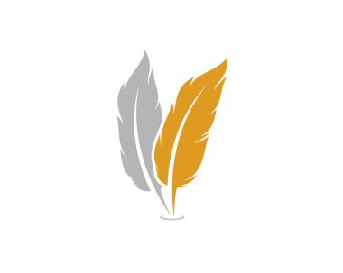 Altın ve gri renkli iki tüy