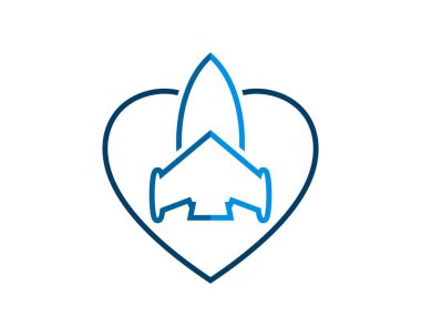 İçinde roket olan basit bir aşk şekli.