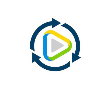 İçerisinde ortam çalma düğmesi olan dairesel ok