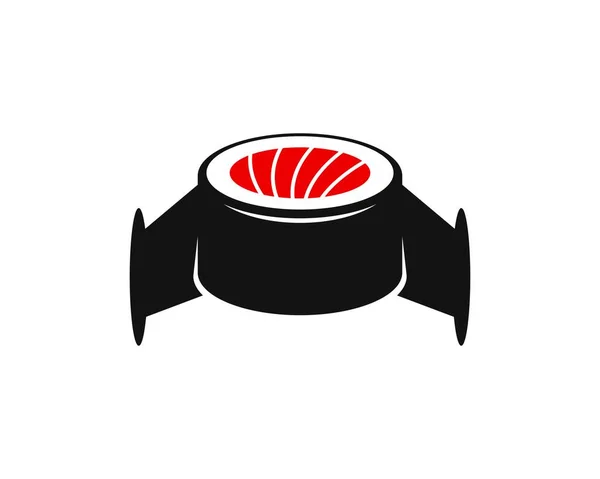 Fusée Abstraite Avec Sushi Japonais Intérieur — Image vectorielle