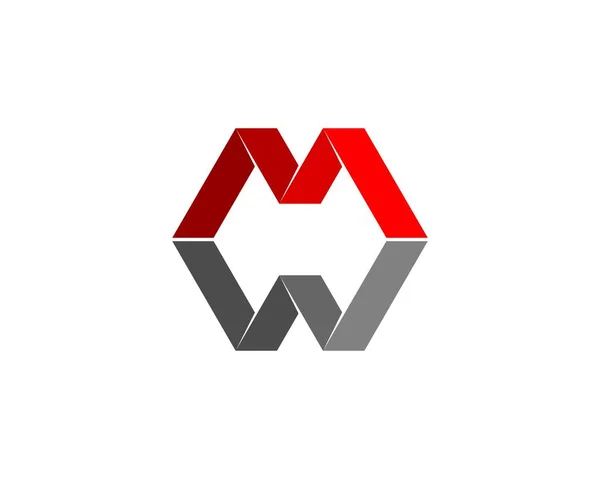红色和灰色的M和W字母 — 图库矢量图片
