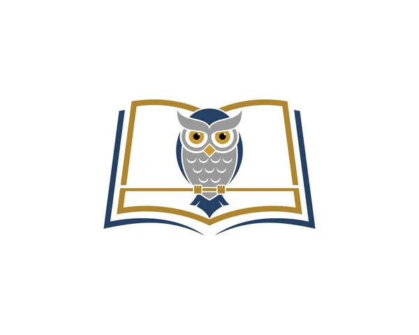 Сова Внутри Логотипа Открытой Книги — стоковый вектор