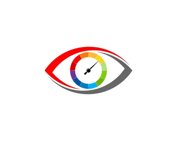 レンズ内の速度計表示器付きの目 — ストックベクタ
