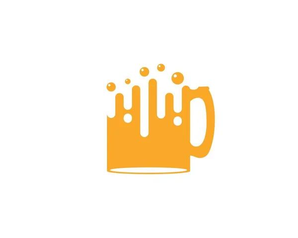 Cerveza Espumosa Vector Vidrio Logotipo Ilustración — Archivo Imágenes Vectoriales