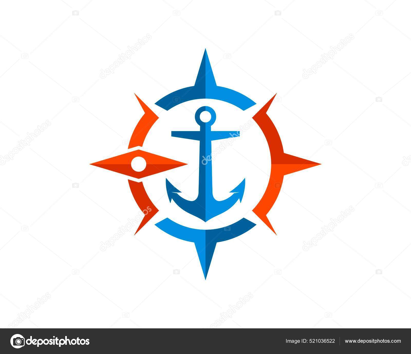 Modern Compass Anchor Ship Stock Vector by ©skyace 521036522
