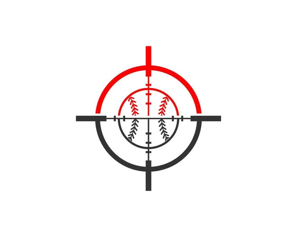 Target Penembak Jitu Dengan Bola Bisbol Tengah - Stok Vektor
