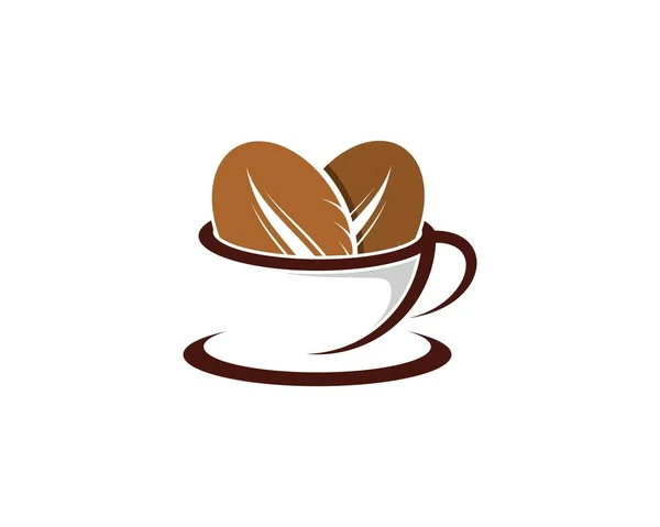 Kaffeebohnen Der Kaffeetasse — Stockvektor